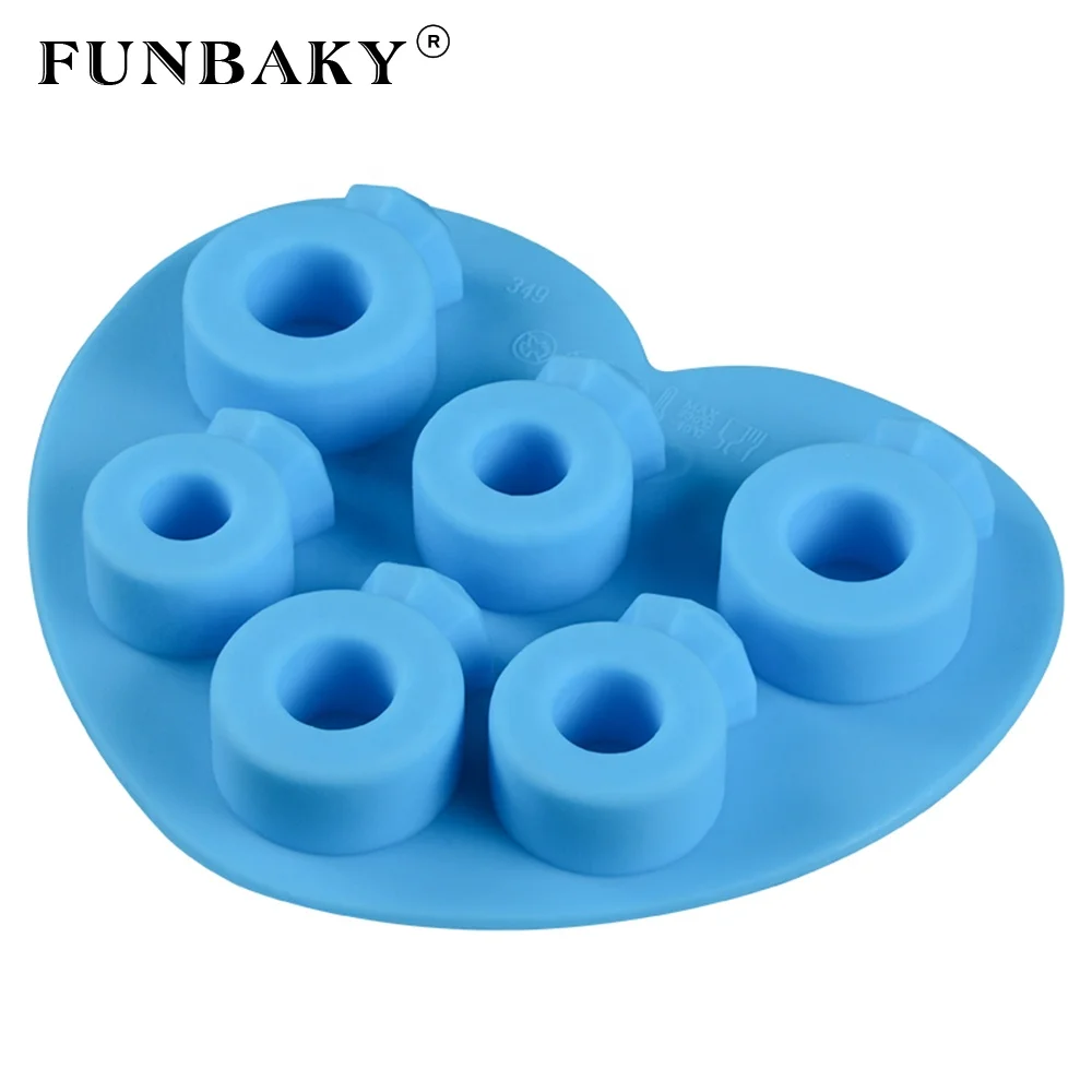 FUNBAKY ice cube making 3d diamond ring shape ice silicone molds candy chocolate baking tools, Customized color
FUNBAKY ice cube making 3d diamond ring shape ice silicone molds candy chocolate baking tools, Customized color