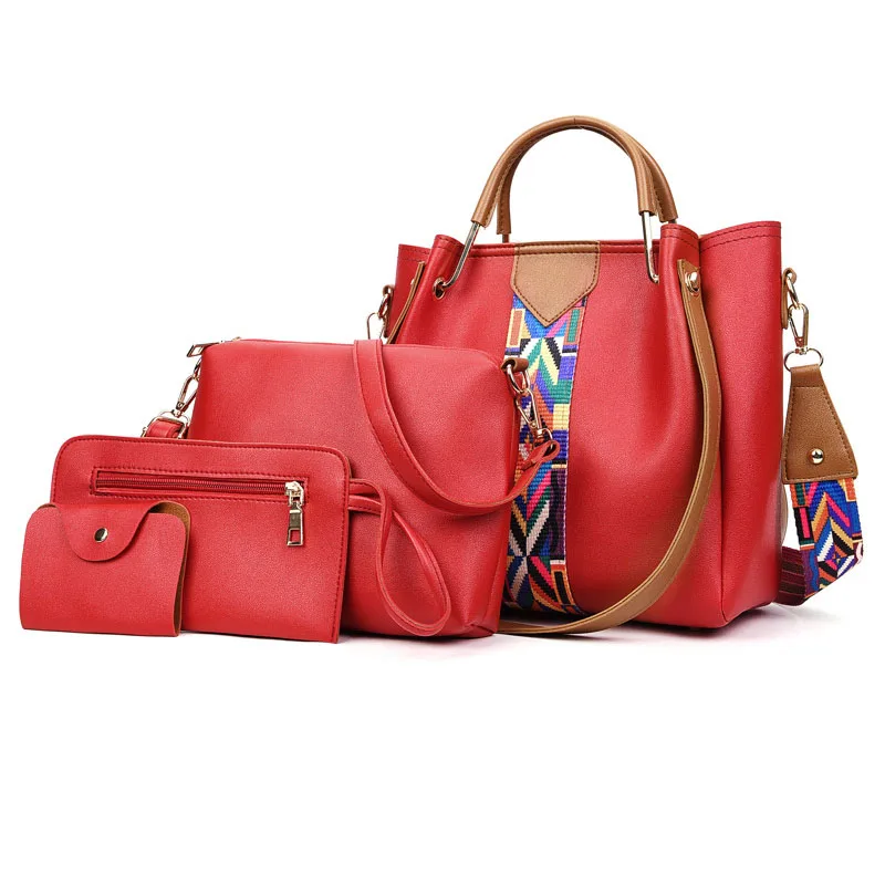 2020 new female purses Korean version tote bags embroidery messenger bag 4 pcs hand bag sets for women, Multi
2020 new female purses Korean version tote bags embroidery messenger bag 4 pcs hand bag sets for women, Multi
