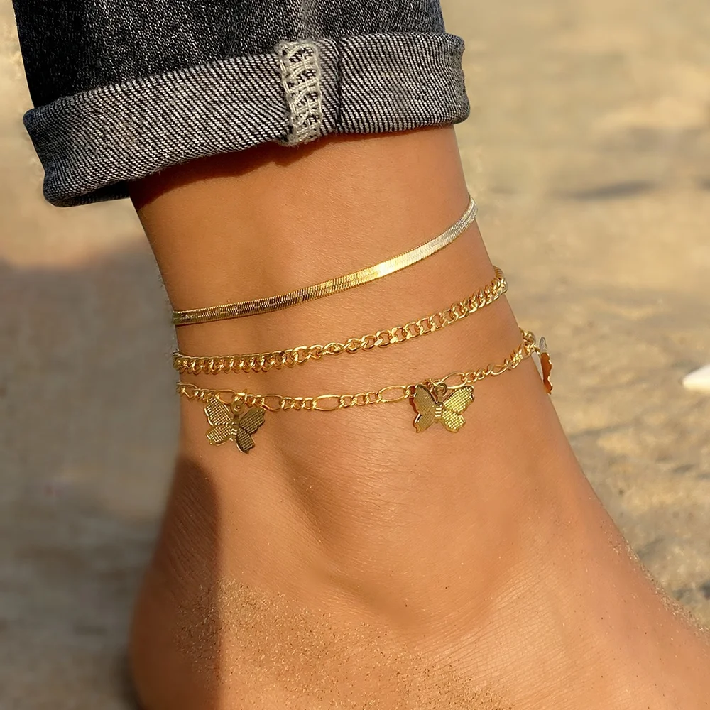 2022 Factory Wholesale Fashion Summer Acrylic Butterfly Pendant Anklet Bracelet Gold Chain Anklet Set Women Jewelry
2022 Factory Wholesale Fashion Summer Acrylic Butterfly Pendant Anklet Bracelet Gold Chain Anklet Set Women Jewelry