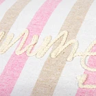 Lady colorful striped embroidery Summer Custom canvas promotional tote Beach Bag with tassel