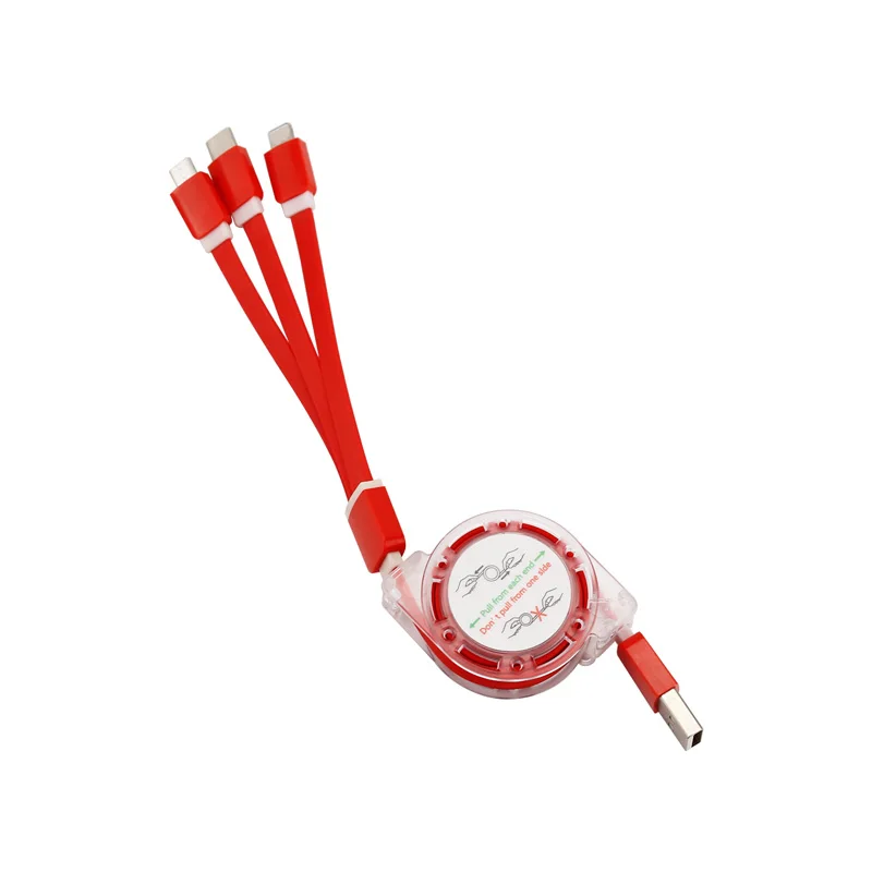 Customized logo mobile charger retractable charging line 3 in 1 multi charging cable
Customized logo mobile charger retractable charging line 3 in 1 multi charging cable