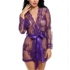 Hot Sales Sexy Transparent Women's Sexy Pajamas Short Set, Ladies Nude Temptation Pajamas Sexy Mature Women Lace Lingerie