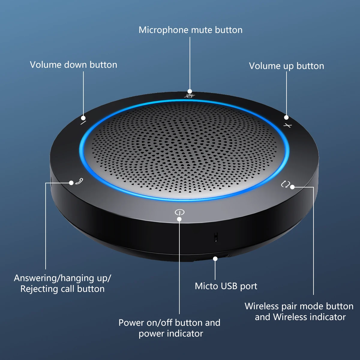 phone microphone Use and conference Microphone Style wireless speaker conference microphone, Black
phone microphone Use and conference Microphone Style wireless speaker conference microphone, Black