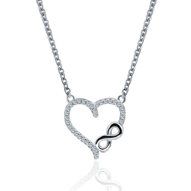 POLIVA 925 Sterling Silver Jewelry Simple Design White Gold Plated Infinity Love Silver Heart Necklace, White & custom
POLIVA 925 Sterling Silver Jewelry Simple Design White Gold Plated Infinity Love Silver Heart Necklace, White & custom