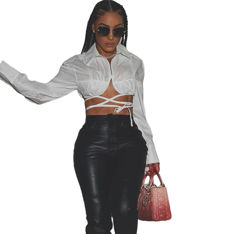 K21L03311 Women Summer Clothes 2021 Fashion Long Sleeve Crop Tops Party Club Bandage Shirt For Woman, White
K21L03311 Women Summer Clothes 2021 Fashion Long Sleeve Crop Tops Party Club Bandage Shirt For Woman, White