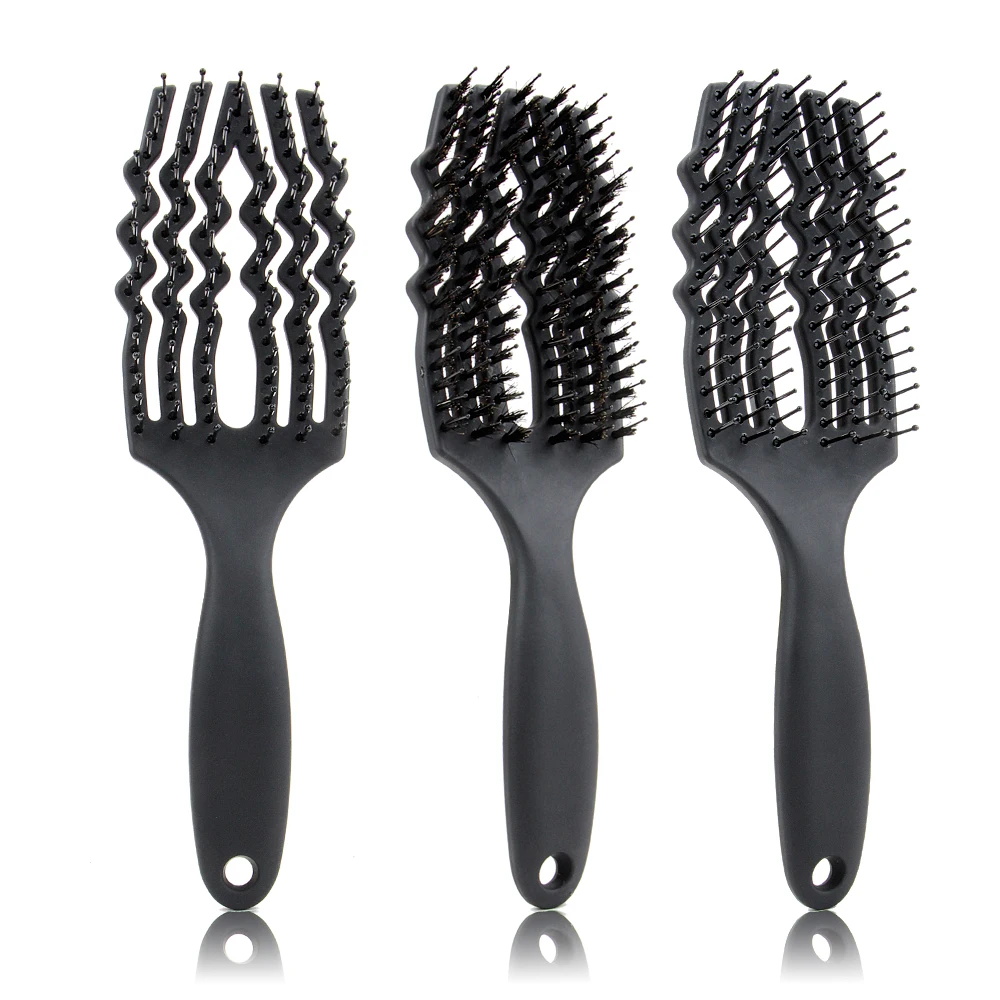 Materlee custom Black Rubberized Finish Massage Boar Bristle Hair Brush Vent Comb Set
Materlee custom Black Rubberized Finish Massage Boar Bristle Hair Brush Vent Comb Set