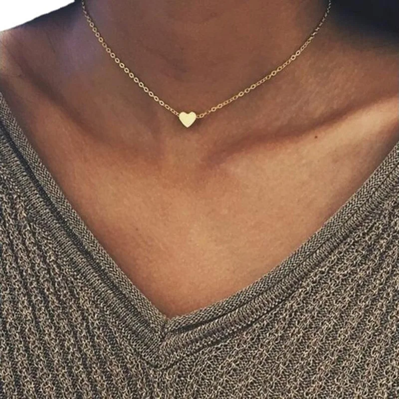 Simple and exquisite all-match necklace Copper peach heart love collarbone necklace, Gold color
Simple and exquisite all-match necklace Copper peach heart love collarbone necklace, Gold color