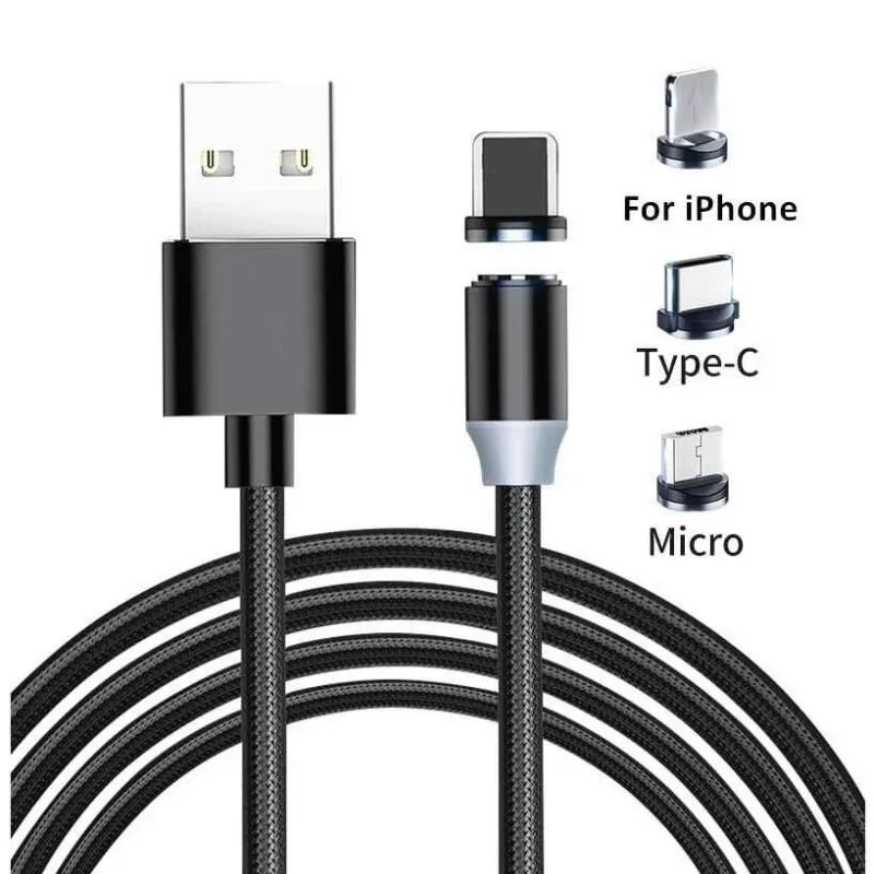 3 in 1 Magnetic 1M Mobile Phone LED Charge Cable 360 Degree Nylon Braided Micro USB Phone Data Cable
3 in 1 Magnetic 1M Mobile Phone LED Charge Cable 360 Degree Nylon Braided Micro USB Phone Data Cable