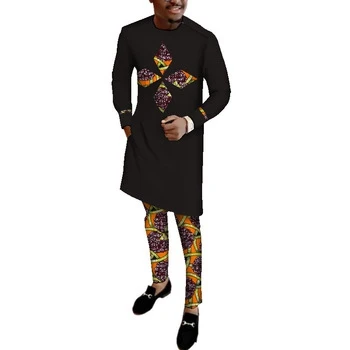 African Clothes for Men Long Sleeve Shirt and Pants Set Bazin Riche African Print Patchwork Cotton Tops Trousers Men Set WYN513, Colors
African Clothes for Men Long Sleeve Shirt and Pants Set Bazin Riche African Print Patchwork Cotton Tops Trousers Men Set WYN513, Colors