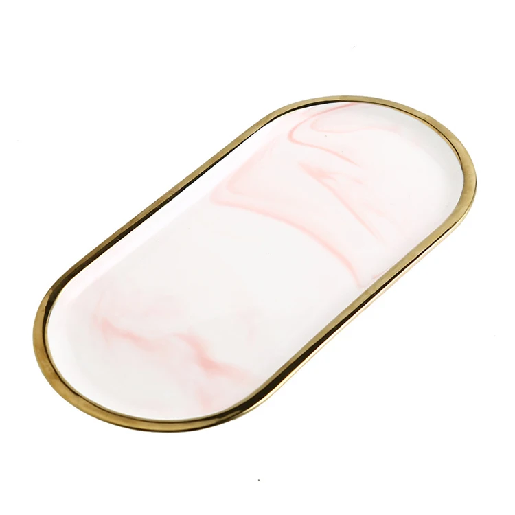 Nordic ins creative simple marbled ceramic oval plate steak home storage jewelry plate tray, Black/white
Nordic ins creative simple marbled ceramic oval plate steak home storage jewelry plate tray, Black/white