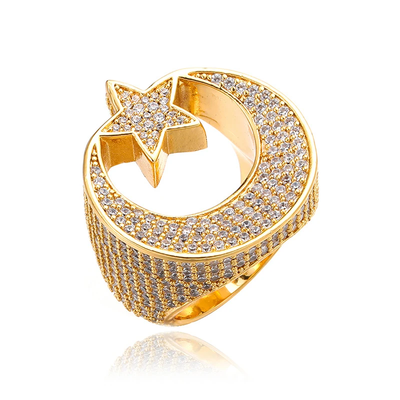 European And American Hip-hop New Moon Star Ring Copper Inlaid Zircon Ladies Fashion Ring Hand Jewelry
European And American Hip-hop New Moon Star Ring Copper Inlaid Zircon Ladies Fashion Ring Hand Jewelry