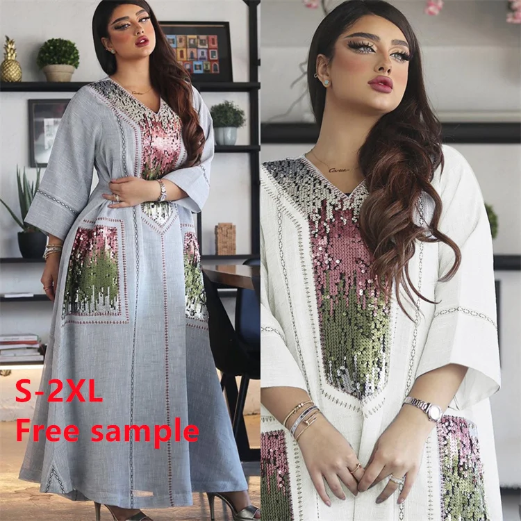 2021 Middle East Cross-Border Jalabiya Dubai Bead Sequin Embroidered Robe Lent Muslim Muslim Women's Clothing, Picture
2021 Middle East Cross-Border Jalabiya Dubai Bead Sequin Embroidered Robe Lent Muslim Muslim Women's Clothing, Picture