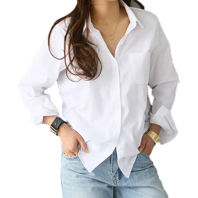 Base Long Sleeve Turn-down Collar Lapel Shirt Simple Loose Was Thin Solid Color White Blouses Shirts Women, White/custom color
Base Long Sleeve Turn-down Collar Lapel Shirt Simple Loose Was Thin Solid Color White Blouses Shirts Women, White/custom color