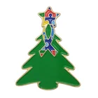 New custom Christmas tree cross ball ribbon with bird dove ribbon enamel brooch for doctor nurse