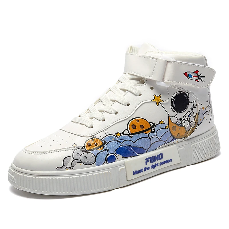 Classic Hard Wearing Unisex Astronaut Cartoon Painting Shoes High Top Men White Shoes
Classic Hard Wearing Unisex Astronaut Cartoon Painting Shoes High Top Men White Shoes