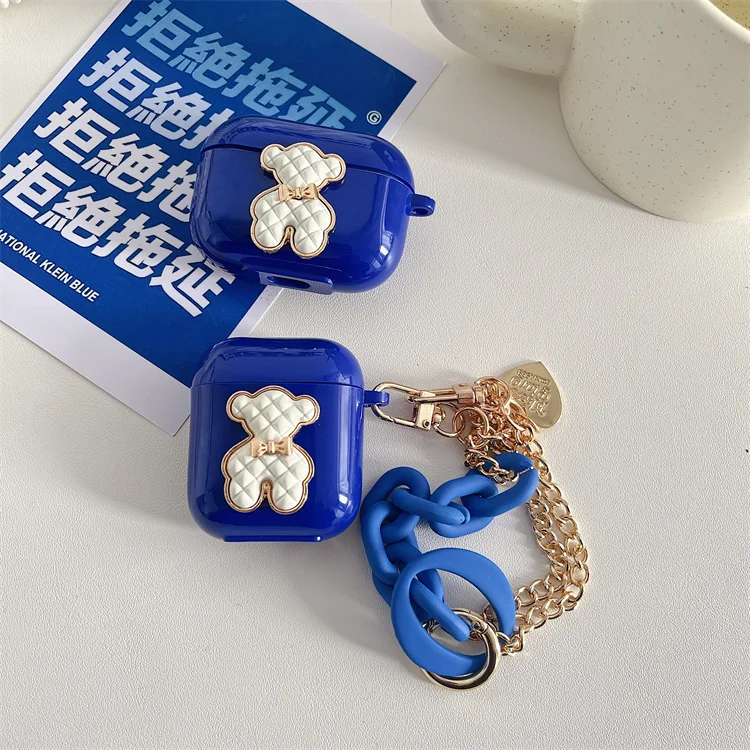 Fashion Luxury Blue Case Bear Designer With Bracelet Keychain for Airpods 1 2 Pro for Air pods 1 2
Fashion Luxury Blue Case Bear Designer With Bracelet Keychain for Airpods 1 2 Pro for Air pods 1 2