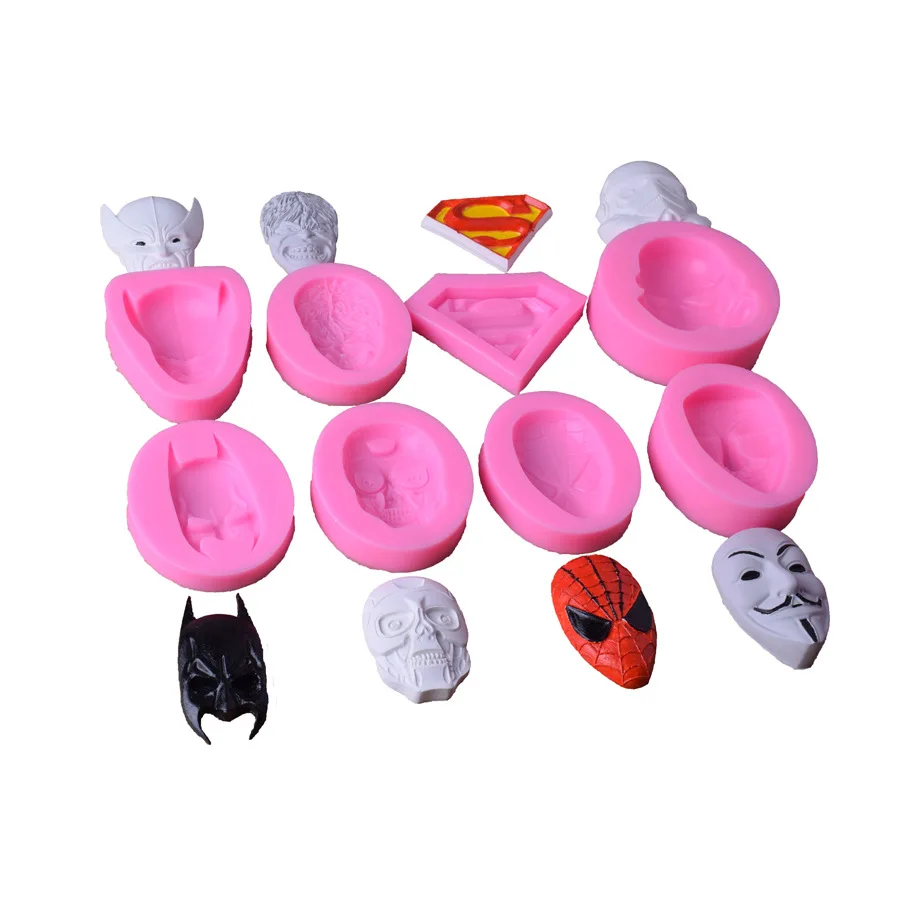 Diy chocolate cake decoration plaster mold for 8 mask Spider-Man head turning silicone mold, Pink
Diy chocolate cake decoration plaster mold for 8 mask Spider-Man head turning silicone mold, Pink
