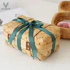 Eco friendly handmade wood chip gift basket woven basket