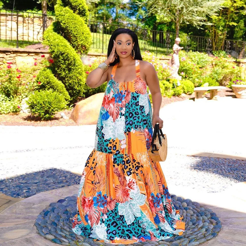 European American women plus size loose halter digital print sleeveless S to 5XL maxi dress
European American women plus size loose halter digital print sleeveless S to 5XL maxi dress