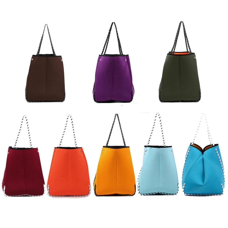 2020 Fashion big volume perforated neoprene beach bag foldable shopping shoulder bags for women
2020 Fashion big volume perforated neoprene beach bag foldable shopping shoulder bags for women