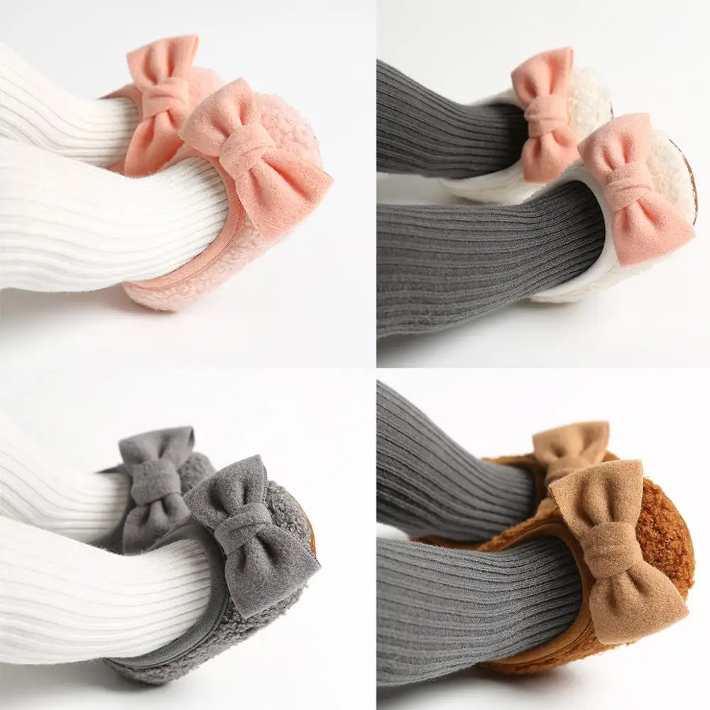 Beautiful Cute Candy Color Warm Woolen Cloth Soft Sole Toddler Baby Shoes for Boys and Girls factory