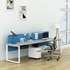 Simple Modern Style Extra Large Work Surface Computer Office Workstation Desk For Two Person With Pedestal For Home Office Use