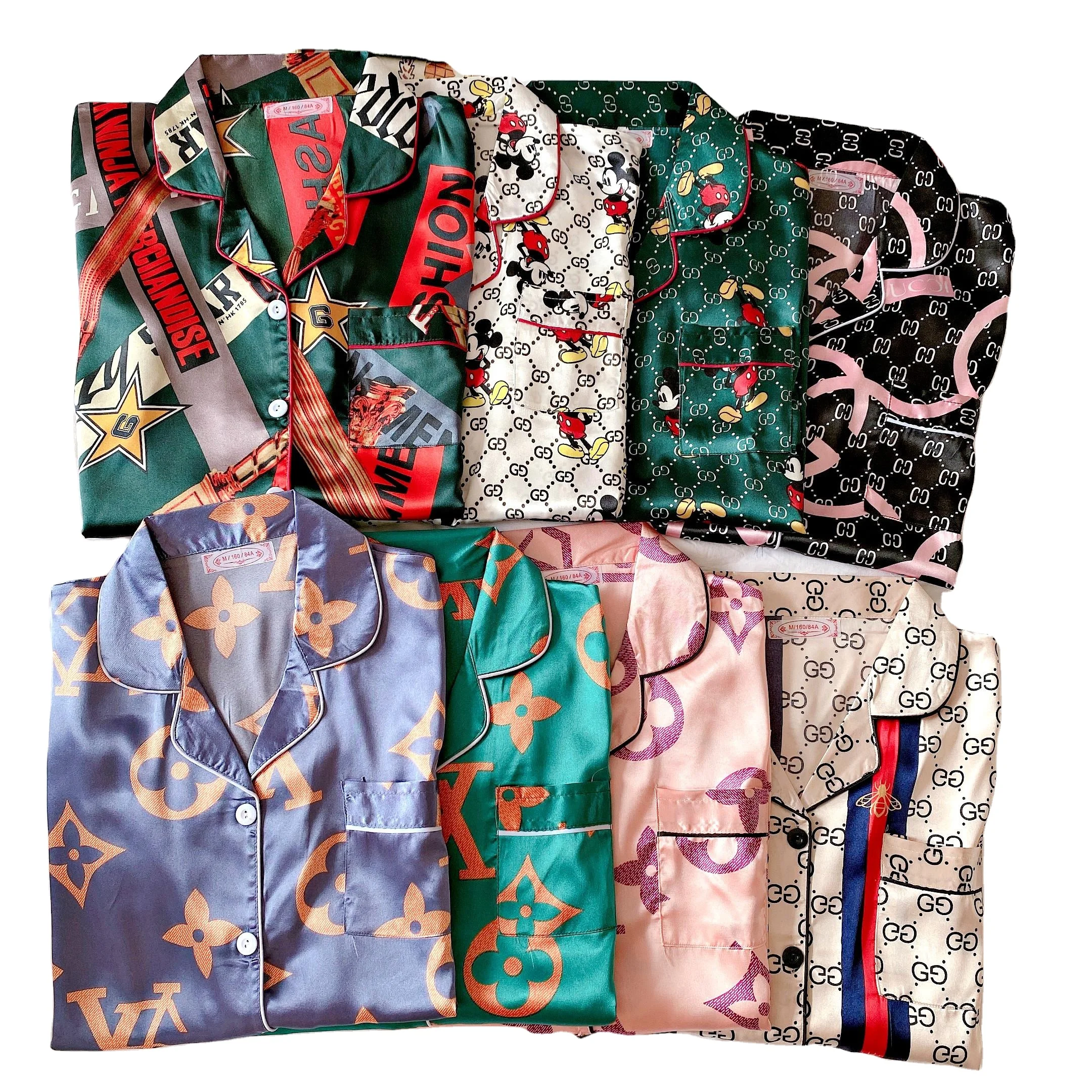 Faux silk pajamas women sets long-sleeved trousers sexy two-piece thin lapel cardigan loose silk pajamas home service suit
Faux silk pajamas women sets long-sleeved trousers sexy two-piece thin lapel cardigan loose silk pajamas home service suit