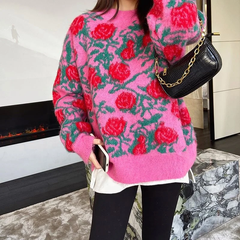 Down Jacket Knit Women Cardigan Neck Knitted Blanket Custom Men Pullover Loose Long Female Womens Sleeve Top Love&Roses Sweater
Down Jacket Knit Women Cardigan Neck Knitted Blanket Custom Men Pullover Loose Long Female Womens Sleeve Top Love&Roses Sweater