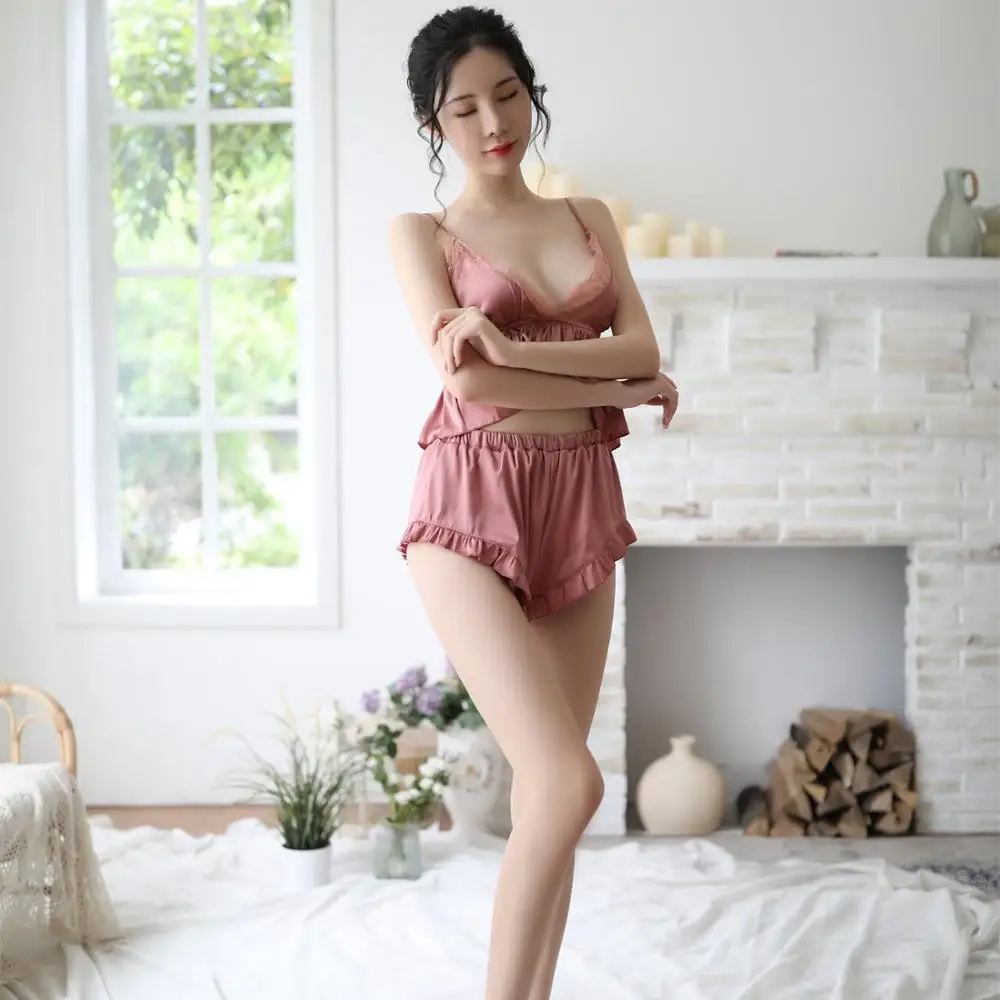 Sexy women two pieces pajamas nightwear summer charm Lace stripe adult pajama set Plus Size, As photo
Sexy women two pieces pajamas nightwear summer charm Lace stripe adult pajama set Plus Size, As photo