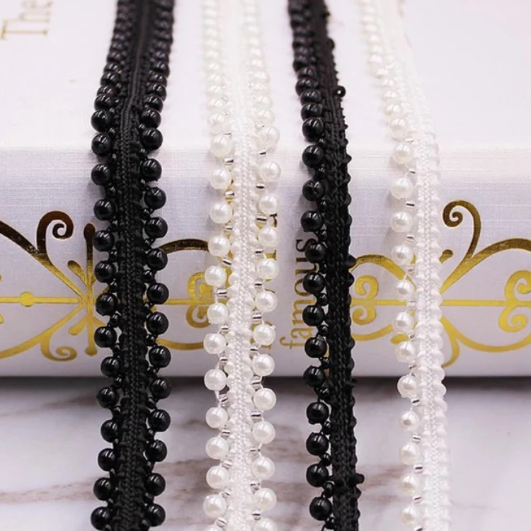 hand made apparel accessories single double row white black pearl ribbon tape trim for shoes
hand made apparel accessories single double row white black pearl ribbon tape trim for shoes