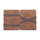 Magic wallet custom vegan leather slim rfid elastic magic credit card holder for men with zipper coin pocket purse