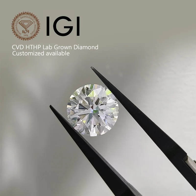 

Wholesale starsgem IGI certified lab diamond DEF color VVS VS 0.3ct to 3ct loose diamond round cut CVD HTHP Lab grown Diamond