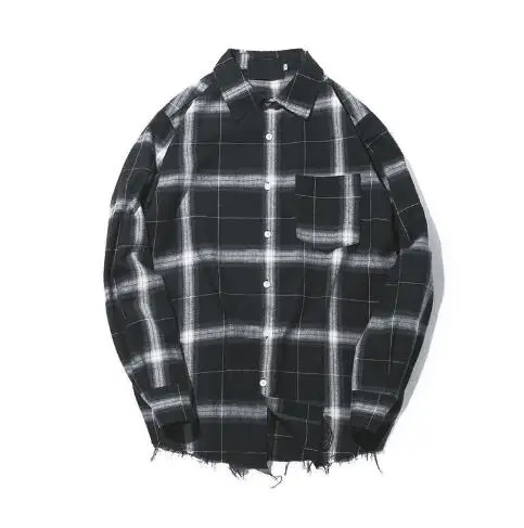 Men's plaid shirt long-sleeved shirt trendy slim handsome couple tops men's custom wholesale 
Men's plaid shirt long-sleeved shirt trendy slim handsome couple tops men's custom wholesale