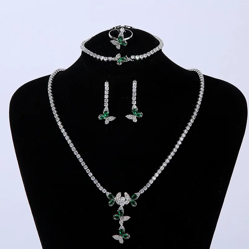 Luxury Shiny Banquet Jewelry Set High Fashion Brass 4pcs Jewelry Set Green 3A Zircon Jewelry Set For Women
Luxury Shiny Banquet Jewelry Set High Fashion Brass 4pcs Jewelry Set Green 3A Zircon Jewelry Set For Women