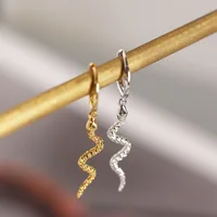 

INS design huggie earrings Jewelry Cute Girls snake sterling silver chunky custom 14k gold hoop earrings