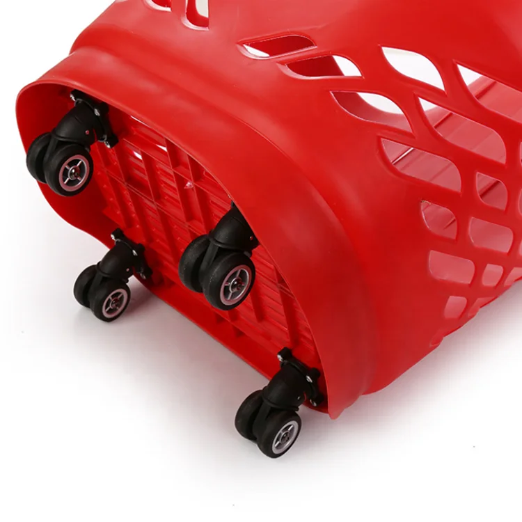Hot sale portable household rolling PP plastic laundry basket with wheels supplier