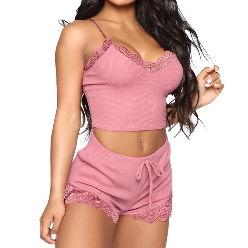 Women Solid Color Pajamas Set Two Pieces Set Sleeveless V-neck Sexy Vest Elastic Waist Shorts Women Homewear
Women Solid Color Pajamas Set Two Pieces Set Sleeveless V-neck Sexy Vest Elastic Waist Shorts Women Homewear