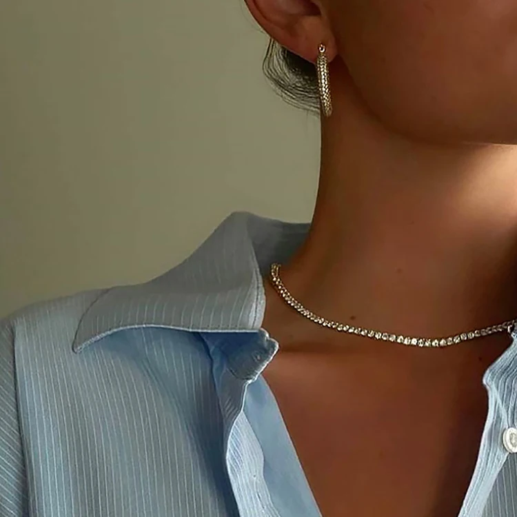 Fashion Trendy Brass 4mm Diamond Crystal Zircon Gemstone Tennis Choker Necklace Jewelry Women
Fashion Trendy Brass 4mm Diamond Crystal Zircon Gemstone Tennis Choker Necklace Jewelry Women