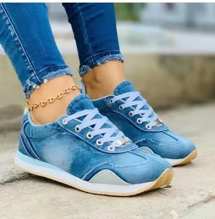2021 new casual single shoes plus size denim sneakers women's shoes, Black dark blue light blue
2021 new casual single shoes plus size denim sneakers women's shoes, Black dark blue light blue