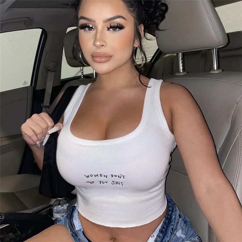 Slogan Embroidery White Ribbed Crop Top Streetwear 2021 Fashion Women Clothing Summer Indie Tank Tops C87-AF10
Slogan Embroidery White Ribbed Crop Top Streetwear 2021 Fashion Women Clothing Summer Indie Tank Tops C87-AF10