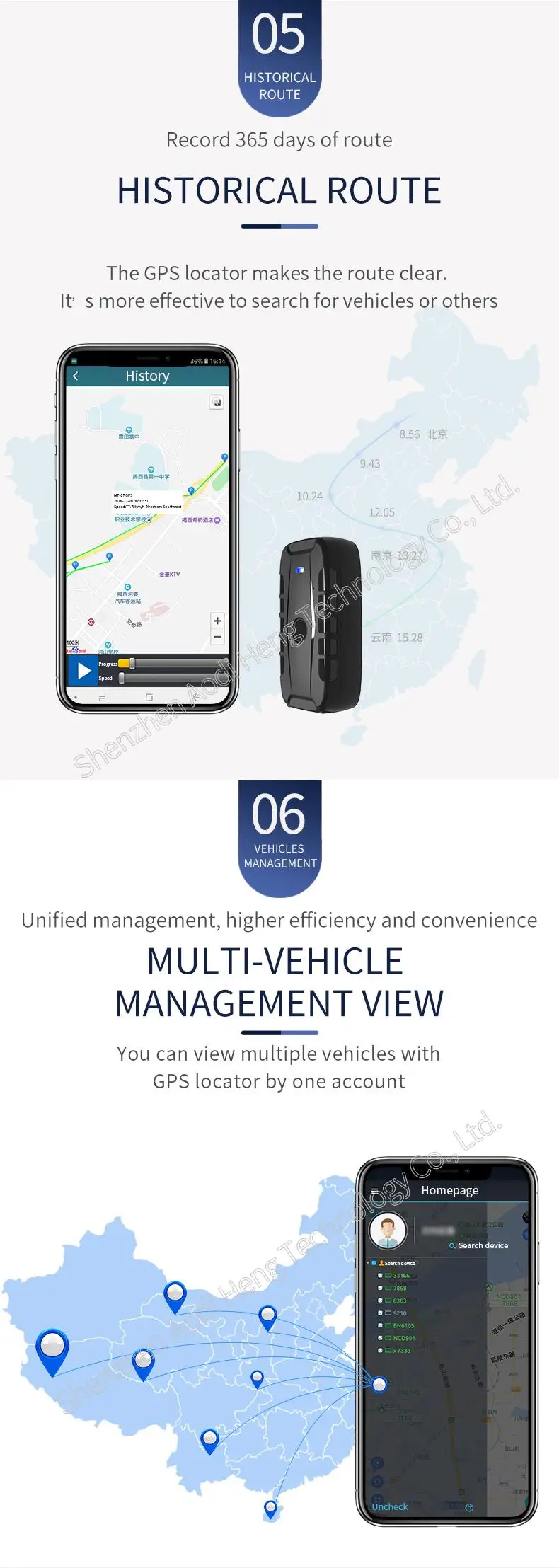 Long time tracking waterproof GPS car tracking with alarm system for vehicle tracker APP monitoring