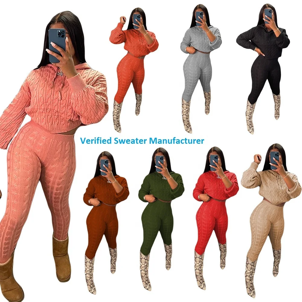 Women two piece set fall winter 2023 Outfits jogger women knitted sweater and pants set
Women two piece set fall winter 2023 Outfits jogger women knitted sweater and pants set