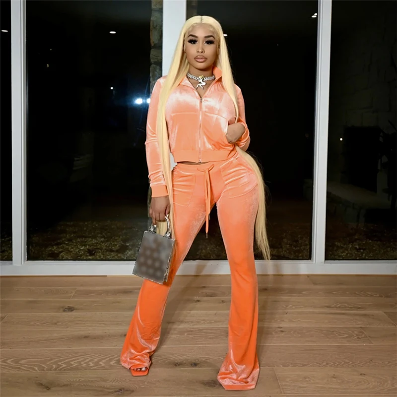 2021 Autumn Winter Women Velvet Tracksuit Matching Set Zipper Jacket Coat And Long Pants Sportsuit Clothes For Women Outfit
2021 Autumn Winter Women Velvet Tracksuit Matching Set Zipper Jacket Coat And Long Pants Sportsuit Clothes For Women Outfit