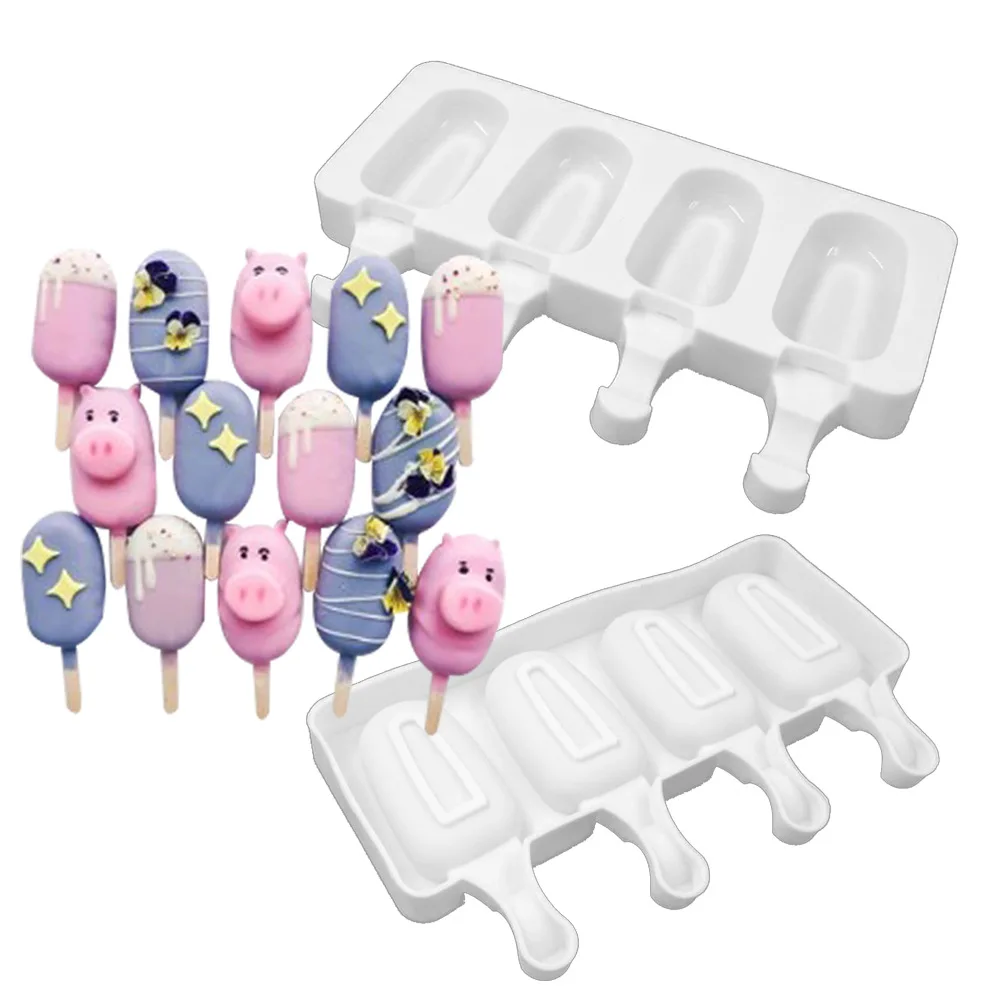 High-Quality 4 cavities Classic cakesicle ice cream Silicone Rubber mold cake popsicle pop mould in ice cream tools, White/pink
High-Quality 4 cavities Classic cakesicle ice cream Silicone Rubber mold cake popsicle pop mould in ice cream tools, White/pink