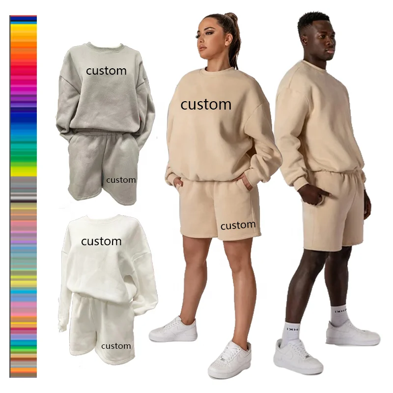 US size High quality Fashion Wholesale Unisex Sets Long Sleeve Sweatshirt Custom Logo Jumper Clothing and Shorts Two Pieces Set, Picture
US size High quality Fashion Wholesale Unisex Sets Long Sleeve Sweatshirt Custom Logo Jumper Clothing and Shorts Two Pieces Set, Picture