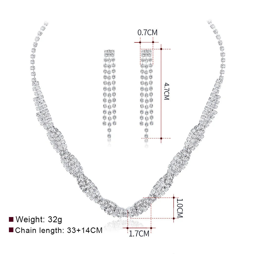 Aug jewelry 2-piece explosion necklace earrings set crystal diamond bridal Spanish jewelry set
Aug jewelry 2-piece explosion necklace earrings set crystal diamond bridal Spanish jewelry set