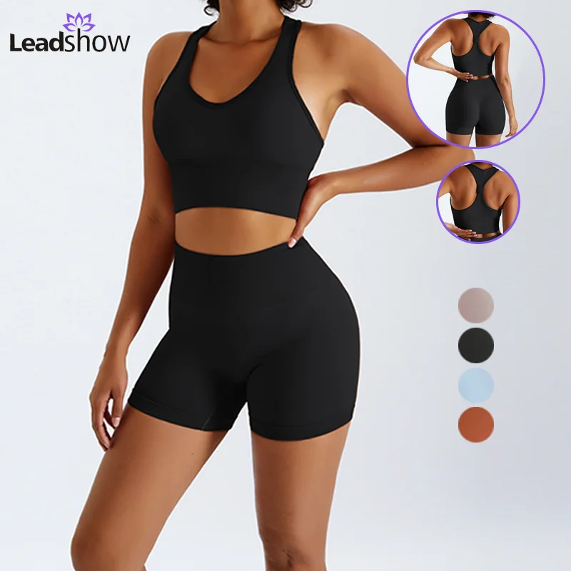 

Lady seamless workout solid fitness clothing cute activewear slim fit suit yoga women athletic wear sets womens 2piece gym set, Red , black , blue , brown