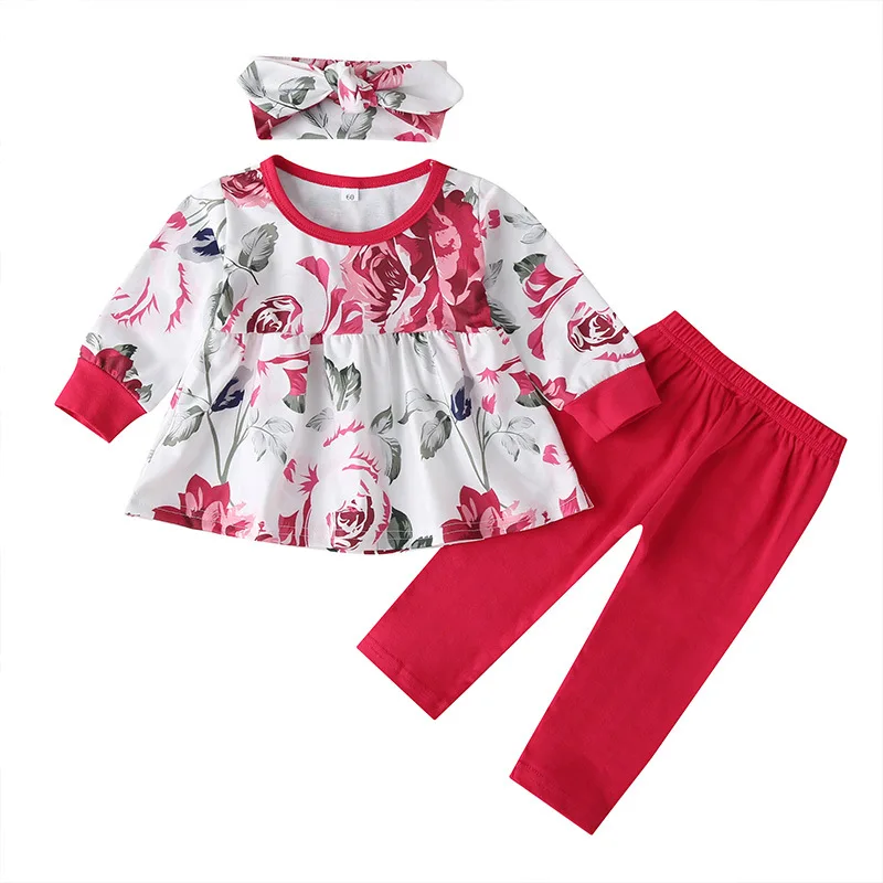 Spring And Autumn Girls' Set Printed Fashion Long Sleeve Top Trousers Children's Three Piece Set Baby Girl Skirt Top Design
Spring And Autumn Girls' Set Printed Fashion Long Sleeve Top Trousers Children's Three Piece Set Baby Girl Skirt Top Design