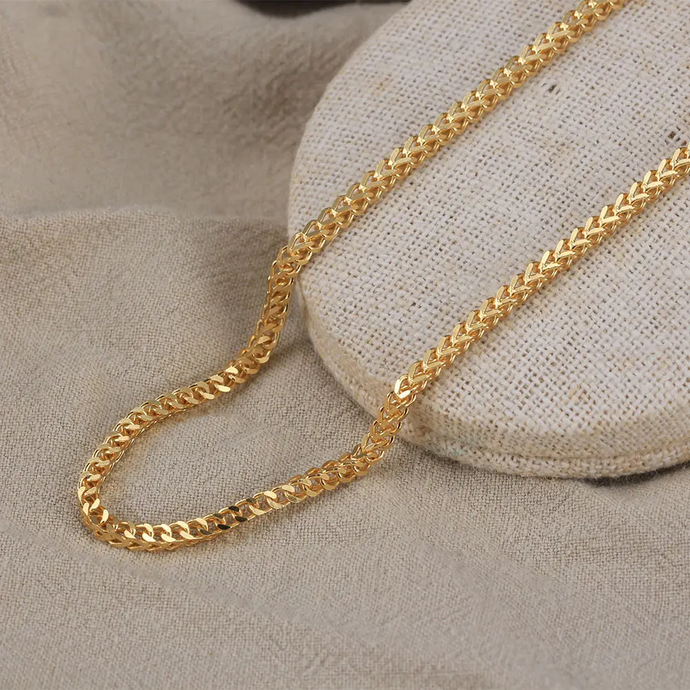 

Jiangyuan Wholesale Hip Hop Mens Chain 18k Gold Plated 925 Sterling Silver 2.5mm Franco Chain Necklace for Women Men
