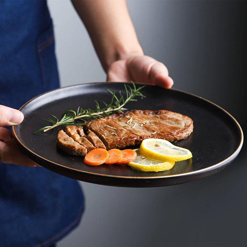 Wholesale 2020 New Style  Luxury Frosted Black Gold Porcelaine Bone Plate 
Wholesale 2020 New Style  Luxury Frosted Black Gold Porcelaine Bone Plate